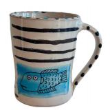 K2 - Amy Sabrina Pottery Mug - Hand-Painted Fish Motif
