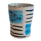 K2 - Amy Sabrina Pottery Mug - Hand-Painted Fish Motif