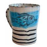 K2 - Amy Sabrina Pottery Mug - Hand-Painted Fish Motif
