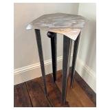 Metal Artisan Accent Table, Hammered Finish