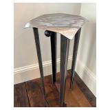 Metal Artisan Accent Table, Hammered Finish