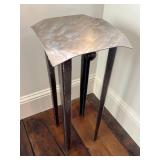 Metal Artisan Accent Table, Hammered Finish