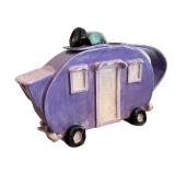 K - Artisan Ceramic Teapot - Camper Shape, Purple