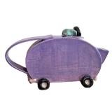 K - Artisan Ceramic Teapot - Camper Shape, Purple
