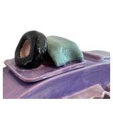K - Artisan Ceramic Teapot - Camper Shape, Purple