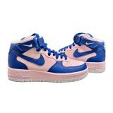 Nike Air Force 1 High - Pink/Beige with Royal Blue Overlays - US 7.5