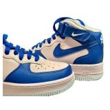 Nike Air Force 1 High - Pink/Beige with Royal Blue Overlays - US 7.5