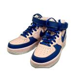 Nike Air Force 1 High - Pink/Beige with Royal Blue Overlays - US 7.5