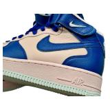 Nike Air Force 1 High - Pink/Beige with Royal Blue Overlays - US 7.5