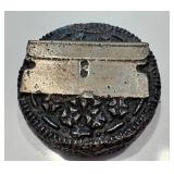 K - OREO Razor Paperweight Sculpture - 1.75 in Diameter, Desk Art