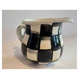 Mackenzie-Childs Courtly Check Creamer / Enamelware Pitcher - 2.75 in Tall