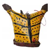 LR - Mexican Tigre Style Jacquar Dance Ritual Metal Mask