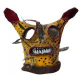 LR - Mexican Tigre Style Jacquar Dance Ritual Metal Mask