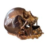 O - Jack of the Dust Melting Gold Skull Sculpture - Andrew Firth -Limited Edition