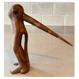 O - Wooden Abstract Monkey? Sculpture - Hand-Carved