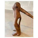 O - Wooden Abstract Monkey? Sculpture - Hand-Carved