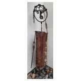 Bob Lyall Industrial Metal Sculpture - 96 Inches Tall with Ring Gear & Chains
