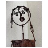 Bob Lyall Industrial Metal Sculpture - 96 Inches Tall with Ring Gear & Chains