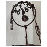Bob Lyall Industrial Metal Sculpture - 96 Inches Tall with Ring Gear & Chains