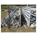 Pallet of cross braces. As shown. Newer condition. Tear drop design.