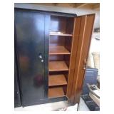 Storage cabinet. 66 x 36 x 20. As shown. CASH ON SITE ONLY. PICKUP IS MONDAY MAY 4TH FROM 11 AM TO 4 PM. REGARDLESS WHAT THE SCHEDULE STATES.
