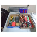 2 flats of misc tools. As shown. CASH ON SITE ONLY. PICKUP IS MONDAY MAY 4TH FROM 11 AM TO 4 PM. REGARDLESS WHAT THE SCHEDULE STATES.