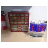 30 drawer organizer. As shown. CASH ON SITE ONLY. PICKUP IS MONDAY MAY 4TH FROM 11 AM TO 4 PM. REGARDLESS WHAT THE SCHEDULE STATES.