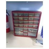30 drawer organizer. As shown. CASH ON SITE ONLY. PICKUP IS MONDAY MAY 4TH FROM 11 AM TO 4 PM. REGARDLESS WHAT THE SCHEDULE STATES.