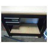Craftsman wood top benich. Approx 89 x 24 x 27. As shown. CASH ON SITE ONLY. PICKUP IS MONDAY MAY 4TH FROM 11 AM TO 4 PM. REGARDLESS WHAT THE SCHEDULE STATES.