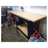 Craftsman wood top benich. Approx 89 x 24 x 27. As shown. CASH ON SITE ONLY. PICKUP IS MONDAY MAY 4TH FROM 11 AM TO 4 PM. REGARDLESS WHAT THE SCHEDULE STATES.