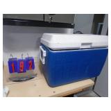 Coleman cooler with misc hvac parts. As shown. CASH ON SITE ONLY. PICKUP IS MONDAY MAY 4TH FROM 11 AM TO 4 PM. REGARDLESS WHAT THE SCHEDULE STATES.
