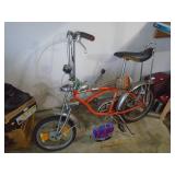 Schwinn orange crate. Early version. Dirty but very nice shape.  Dual headlights, caliper brakes. Rear tire is original & best I have seen. As shown. CASH ON SITE ONLY. PICKUP IS MONDAY MAY 4TH FROM 1