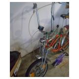 Schwinn orange crate. Early version. Dirty but very nice shape.  Dual headlights, caliper brakes. Rear tire is original & best I have seen. As shown. CASH ON SITE ONLY. PICKUP IS MONDAY MAY 4TH FROM 1