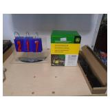 John Deere blades model uc22009 & servie kit. As shown. CASH ON SITE ONLY. PICKUP IS MONDAY MAY 4TH FROM 11 AM TO 4 PM. REGARDLESS WHAT THE SCHEDULE STATES.
