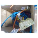 Box of extension cords. As shown. CASH ON SITE ONLY. PICKUP IS MONDAY MAY 4TH FROM 11 AM TO 4 PM. REGARDLESS WHAT THE SCHEDULE STATES.
