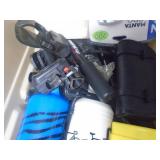 Bike accessories & paint brushes. As shown. CASH ON SITE ONLY. PICKUP IS MONDAY MAY 4TH FROM 11 AM TO 4 PM. REGARDLESS WHAT THE SCHEDULE STATES.