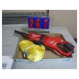 Milwaukee M12 vacuum & tow strap. As shown. CASH ON SITE ONLY. PICKUP IS MONDAY MAY 4TH FROM 11 AM TO 4 PM. REGARDLESS WHAT THE SCHEDULE STATES.