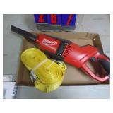 Milwaukee M12 vacuum & tow strap. As shown. CASH ON SITE ONLY. PICKUP IS MONDAY MAY 4TH FROM 11 AM TO 4 PM. REGARDLESS WHAT THE SCHEDULE STATES.