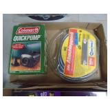 Tow strap, Coleman pump & bulbs. As shown. CASH ON SITE ONLY. PICKUP IS MONDAY MAY 4TH FROM 11 AM TO 4 PM. REGARDLESS WHAT THE SCHEDULE STATES.