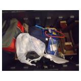 Plastic storage box with contents. 37 x 21x 21. As shown. CASH ON SITE ONLY. PICKUP IS MONDAY MAY 4TH FROM 11 AM TO 4 PM. REGARDLESS WHAT THE SCHEDULE STATES.