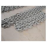 Lot of (2) Galvanized Steel Chains 3/8"x1.75"x1" (outide) x 7