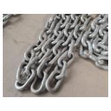Lot of (2) Galvanized Steel Chains 3/8"x1.75"x1" (outide) x 7