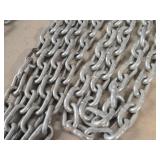 Lot of (2) Galvanized Steel Chains 3/8"x1.75"x1" (outide) x 7