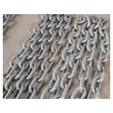 Lot of (2) Galvanized Steel Chains 3/8"x1.75"x1" (outide) x 7