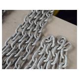 Lot of (2) Galvanized Steel Chains 3/8"x1.75"x1" (outide) x 7