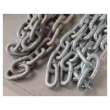 Lot of (2) Galvanized Steel Chains 3/8"x1.75"x1" (outide) x 10