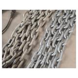 Lot of (2) Galvanized Steel Chains 3/8"x1.75"x1" (outide) x 10