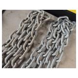 Lot of (2) Galvanized Steel Chains 3/8"x1.75"x1" (outide) x 10