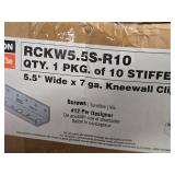 Lot of (2 Boxes) Simpson Strong Tie 5 1/2" 7-GA Kneewall Clip Stiffeners RCKW5.5S-R10 10-count ( 20 total items )