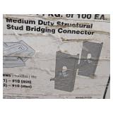 Lot of (1 Bucket / 100) Simpson Strong Tie Medium Duty Structural Stud Bridging Connector MSUBH3.25-R100